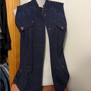 Double D Ranch Navy Embroidered Utility Vest